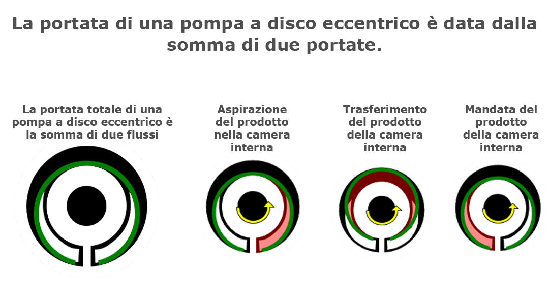 Portata della pompa a disco eccentrico